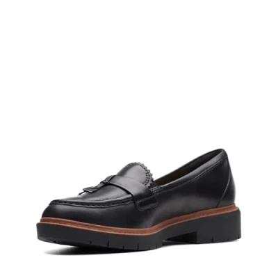 Image of Clarks Women&#039;s Westlynn Bella Penny Loafer, Black Leather, 5.5 UK