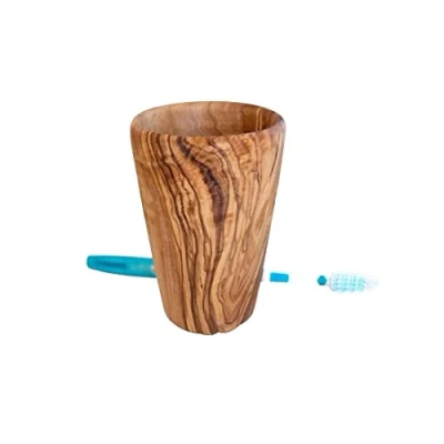Image of D.O.M. Toothbrush Beaker Large Olive Wood Holder