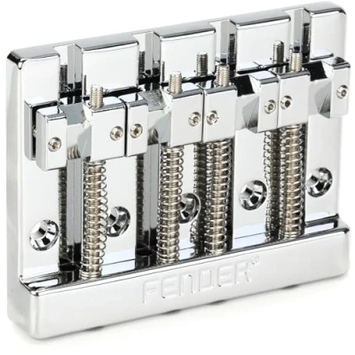 Image of Fender Fender® HiMass™ 4 String Bass Bridge Assembly With Brass Saddles