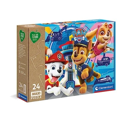 Image of Clementoni 24220 Puzzle Play for Future Paw Patrol 24 maxi pieces jigsaw puzzles kids age 3 100% Recycled Materials Made in Italy, cartoon