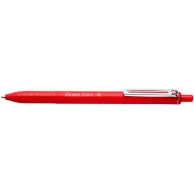 Image of IZEE BALLPOINT RETRACTABLE PEN 1.0MM TIP, RED INK, BX470 B, 12 PACK
