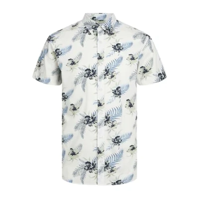 Image of JACK&amp;JONES JUNIOR Boy&#039;s Jjchill AOP Shirt Ss Jnr, Cloud Dancer, 10 Years