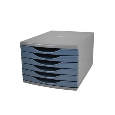 Image of Deflecto Dusk Desk Drawer Set featuring 6 x 30mm Drawers In Calming Pastel Tones Organiser Small Storage Desktop A4