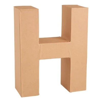 Image of Glorex 6 2029 108 Cardboard Letter H, Natural