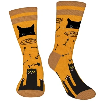 Image of AGRIMONY Funny Socks for Men Women Teens Novelty Cat Animal Lovers Funky Fun Casual Crew Cute Crazy Silly Halloween Gifts