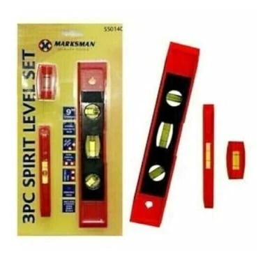 Image of 3 Way 9Magnetic Spirit Level Small Mini Scaffolders Lightweight 230mm Includes 2 Pocket Sized