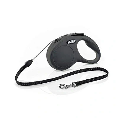 Image of FLEXI New Classic Retractable Dog Leash (Cord), 16 ft, Small, Black