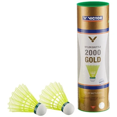 Image of VICTOR Nylon Shuttlecock Shuttle 2000 6per can, white / green