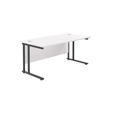 Image of Jemini Rectangular Double Upright Cantilever Desk 1600x800mm White/Black KF820185