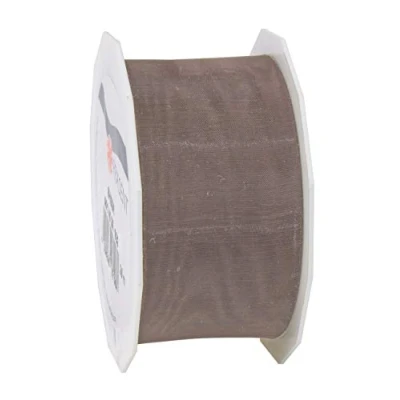 Image of C.E. Pattberg Sheer Organza Ribbon Taupe, 27 Yards Gift Wrap Ribbon, 1.6 inches Width, Accessories for Decoration &amp; Handicrafts, Presents, Every Occasion