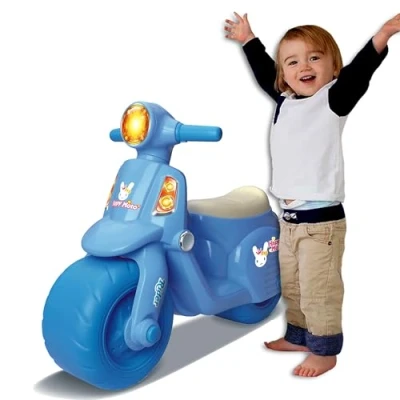 Image of Coo11 Kids Ride On bike Scooter, Realistic Push n Go balance Scooter Cart with Light &amp; Music for Toddlers, Anti Slip Wheel, Children Age 2 4 Years Blue