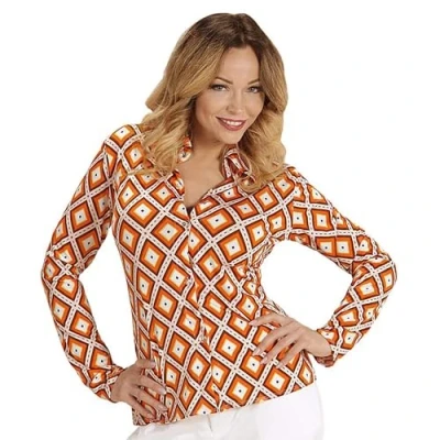 Image of Widmann 11011168 Diamond Shaped 70s Blouse, Multicoloured, S M