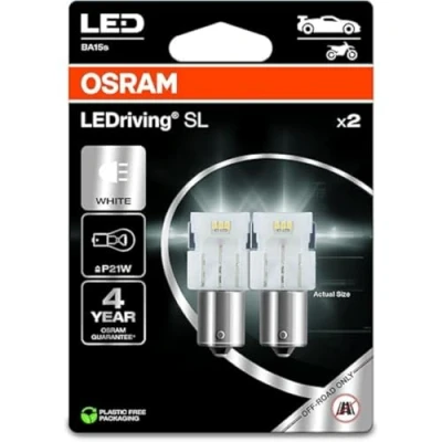 Image of OSRAM LEDriving® SL, ≜ P21W, White 6000K, LED signal lamps, Off road only, non ECE, Double Blister