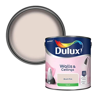 Image of Dulux Walls &amp; Ceilings Silk Emulsion Paint, Blush Pink, 2.5 Litres