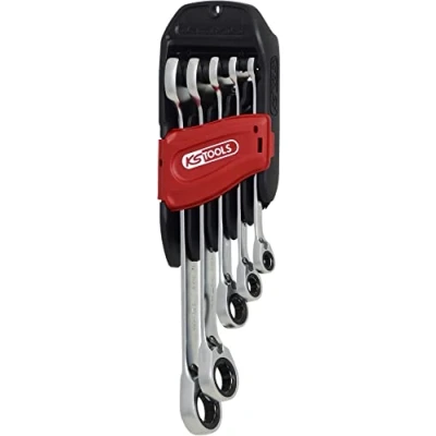 Image of KS Tools 503.4955 GEARplus Ringstop Combination Ratcheting Spanner Set Offset