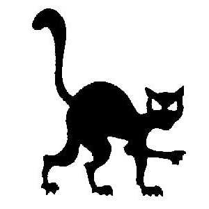 Image of Celebration and Occasion Stamps Witchs Cat Stamp, Black