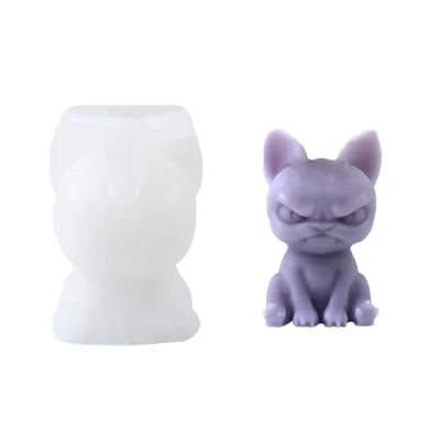 Image of Meiliyizu Dog Shaped Silicone Mould, Candle Molds Epoxy Resin for Soap Plaster Decorations, Molds, Chihuahua