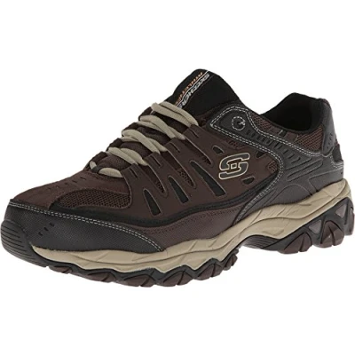 Image of Skechers Men&#039;s Afterburn Memory Foam Lace up Sneaker, Brown/Taupe, 9 D (M)