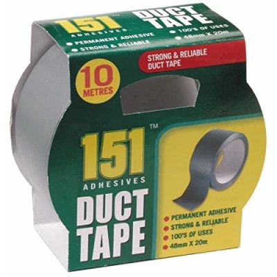 Image of Silver Duct Tape 48mm X 10 Metres. Permanent adhesive. Strong and reliable