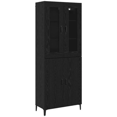 Image of vidaXL Highboard 2 pcs Black oak 69.5 x 34 180 cm Engineered wood