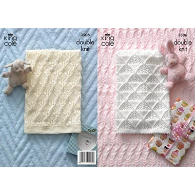 Image of King Cole Baby Blankets Comfort Knitting Pattern 3506 DK