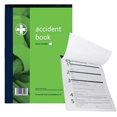 Image of Reliance Medical A4 Accident Book Mandatory for Workplace Compliance, Data Protection Compliant with Tear Off Pages, Includes Clear Instructions and Record Keeping Guidance Employee Injuries