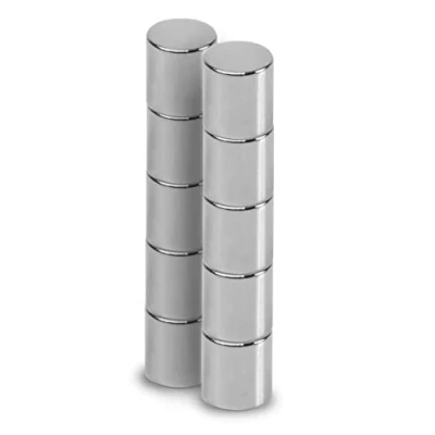 Image of MAUL Neodymium Magnet Diameter 5 x mm (Pack of 10) Magnets for Versatile Use Round with Elegant and Modern Design Strong Magnetic Board, Tape Silver