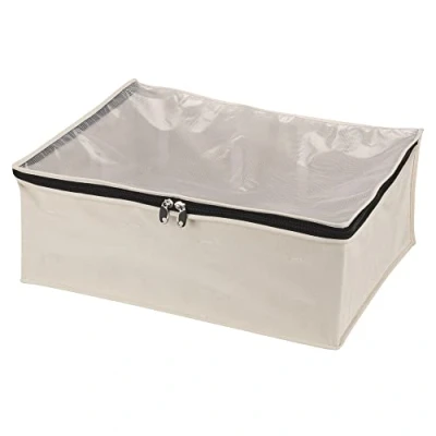 Image of Household Essentials 3364 1 Cotton Canvas Blanket Storage Bags Natural, Off White