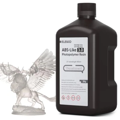 Image of ELEGOO ABS Like 3D Printer Upgraded Resin 3.0 Translucent 2kg, 405nm UV Curing Photopolymer for LCD Printing