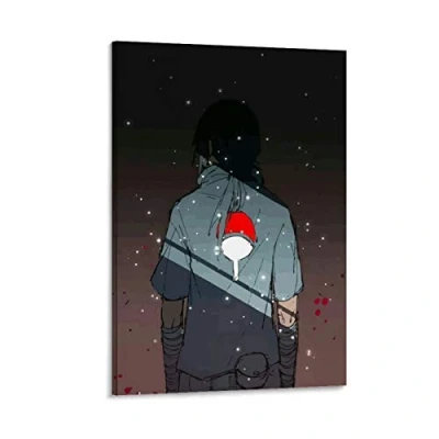Image of YZLI Anime Poster Naruto Uchiha Sasuke Canvas Art and Wall Picture Print Modern Family bedroom Decor Posters 12x18inch(30x45cm)
