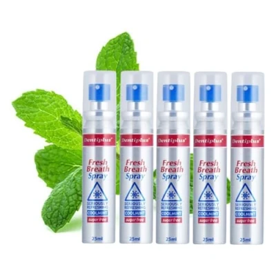 Image of 5 x Fresh Breath Spray Cool Mint Flavour Antibacterial Mouth 25ml