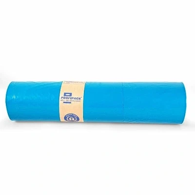 Image of Inoverse Pack of 10 (1 Roll) Bin Bags 240 Litres, Tear Resistant Liners, Rubbish Bags, 100 x 125 cm, Blue Bag, Made Recycled LDPE