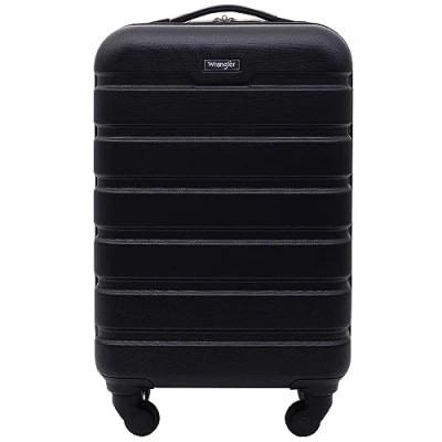Image of Wrangler 20&quot; Hardside Carry on Spinner Luggage, Black, 20 Inch, Luggage