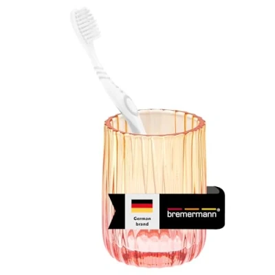 Image of bremermann Glass Toothbrush Holder Glass, Tumbler (red/orange)
