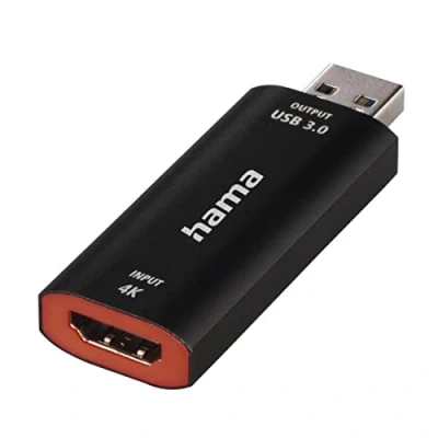 Image of Hama Video Capture Card 4K HDMI to USB 3.0 Recording (for Direct SLR Camera, Camcorder or Action Cam with PC, Connect Laptop for Live Streaming, Gaming, Conferencing)