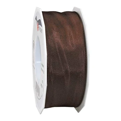 Image of Präsent Lyon Wired Taffeta Ribbon Ebony 40 mm Width, 25 m Length
