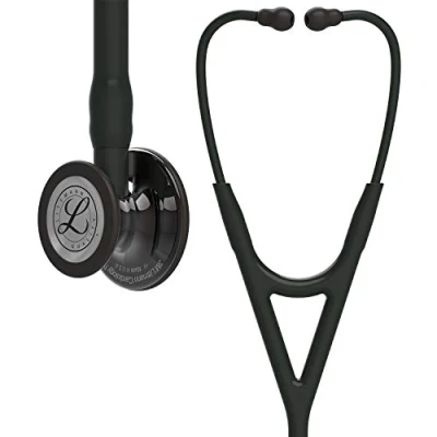Image of 3M Littmann Cardiology IV Diagnostic Stethoscope, High Polish Smoke Finish Chestpiece, Black Tube, Stem and Headset, 27 inch, 6232