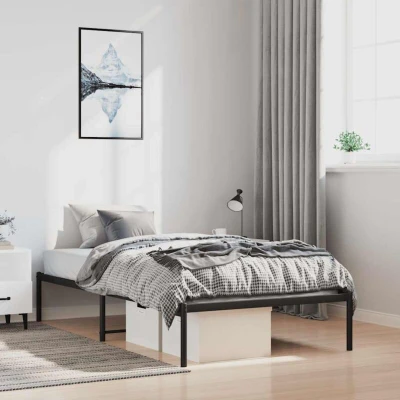 Image of Metal Bed Frame without Mattress Black 100x200cm Vidaxl