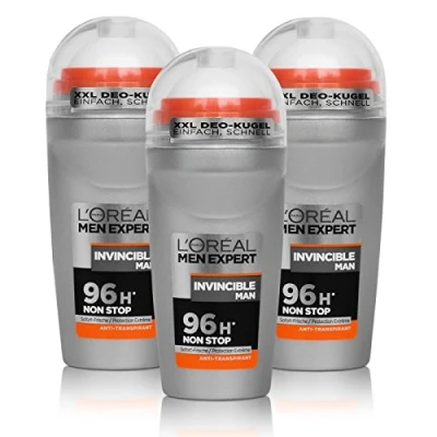 Image of 3x Loreal Men Expert Invincible Man Antiperspirant 96H Deodorant 50 ml