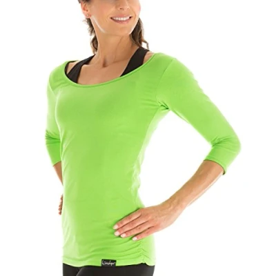 Image of Winshape Women&#039;s Fitness Yoga Pilates 3/4 Sleeved Shirt WS4, Womens, Arm Shirt, apple green