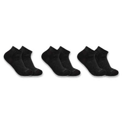 Image of Carhartt Women&#039;s Midweight Cotton Blend Low Cut Sock 3 Pairs, Black, L