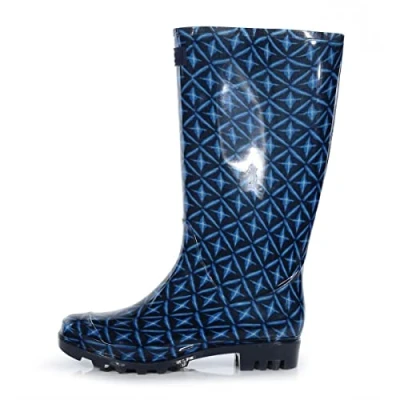 Image of Regatta Womens Lady Wenlock Wellington Rain Boots, Navy Tile, 7 UK