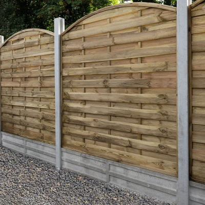 Image of Forest 6&#039; x Pressure Treated Decorative Domed Top Fence Panel (1.8m 1.8m)