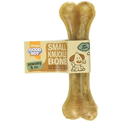 Image of Good Boy Small Rawhide Knuckle Bones Dog Chews Made From 100 Percent Natural Hide Pack of 10 Treats