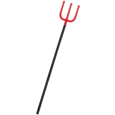 Image of Smiffys Devil Trident, Red &amp; Black 4 Pieces, 110cm / 43in, Halloween Fancy Dress Accessory, Up Accessories