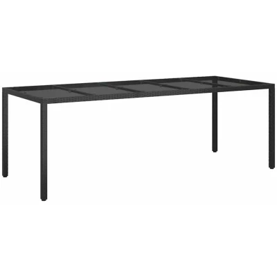 Image of vidaXL Garden Dining Table Black 250x100x75 cm Poly Rattan