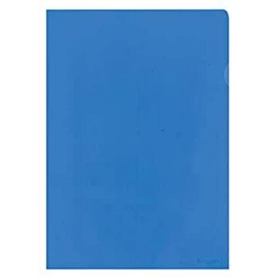 Image of Kangaro Document Sleeve A4 PP 120 Micron Transparent Grained Blue Pack of 10