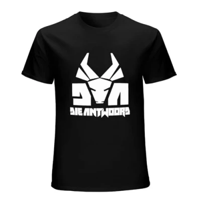 Image of Die Antwoord Men Black Cotton T Shirt Print Tee Shirts XL