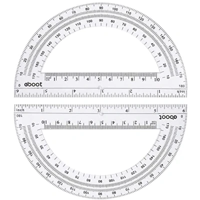 Image of BOBOZHONG 180 Degree Protractor, 10PCS Plastic Protractor Geometry Goniometer, Clear Angle Measurement Measuring Tool for School and Office (6 Inch)