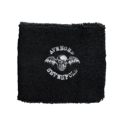 Image of Razamataz Avenged Sevenfold Death Bat Unisex Embroidered Black Wrist Sweatband